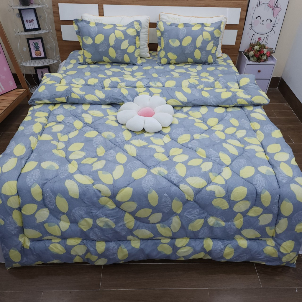 Chăn Phao Trần Bông Dày Dặn , mền Phao Cực Ấm Chất Liệu Poly Cotton Kích Thước 1M8*2M Được Chọn Mẫu - [LÁ NGỌC VÀNG]