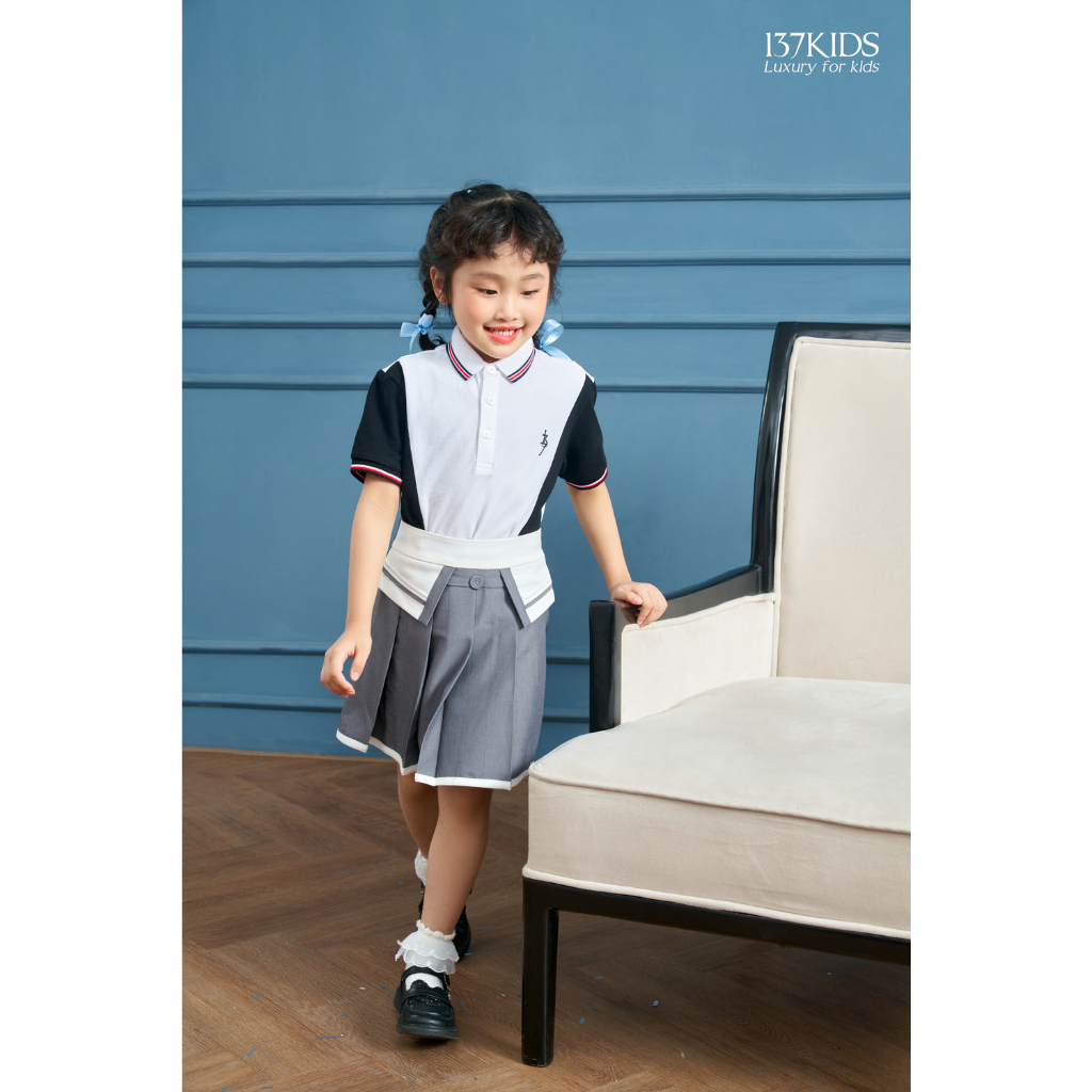 Áo polo cộc tay 137KIDS thiết kế chất cotton cao cấp cho bé trai bé gái