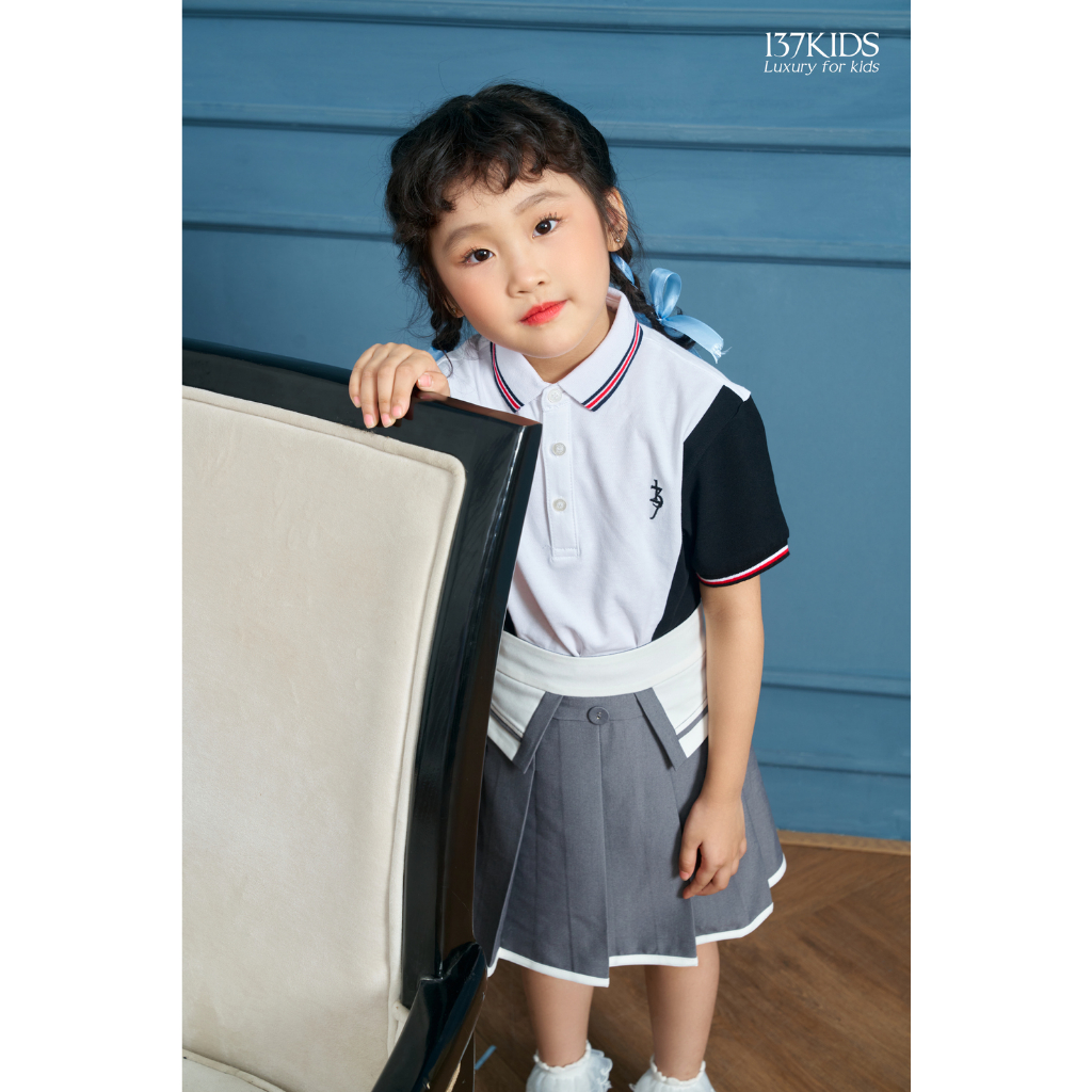 Áo polo cộc tay 137KIDS thiết kế chất cotton cao cấp cho bé trai bé gái