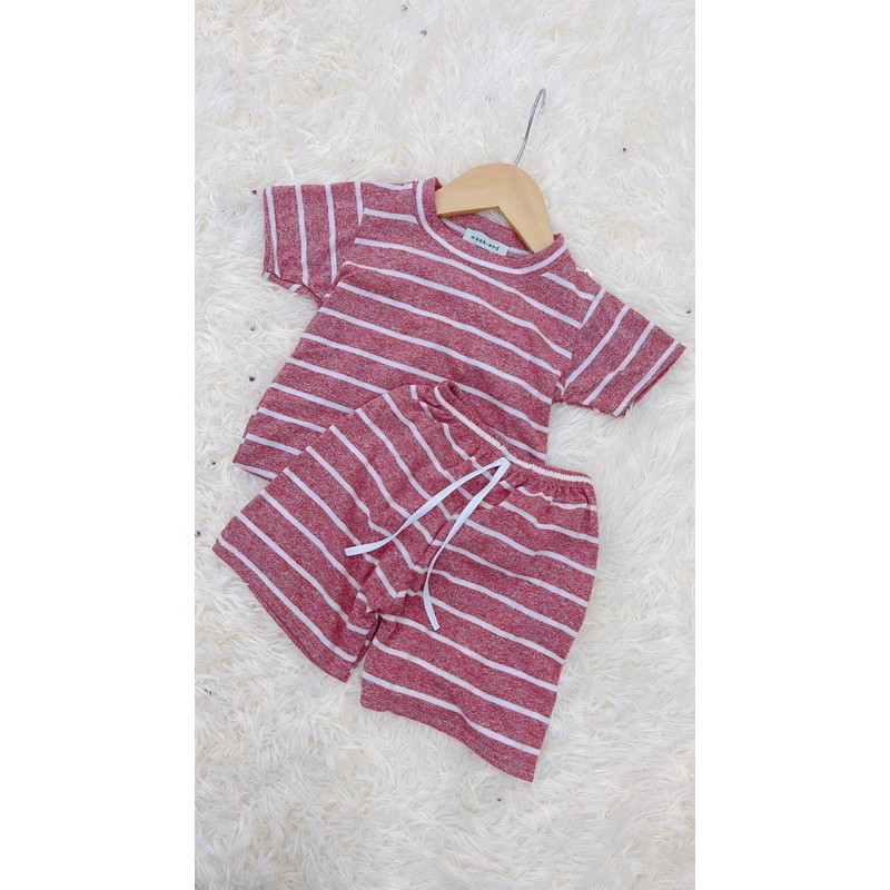Bộ kẻ ngang vải cotton Hàn cho bé trai, bé gái 10-22kg