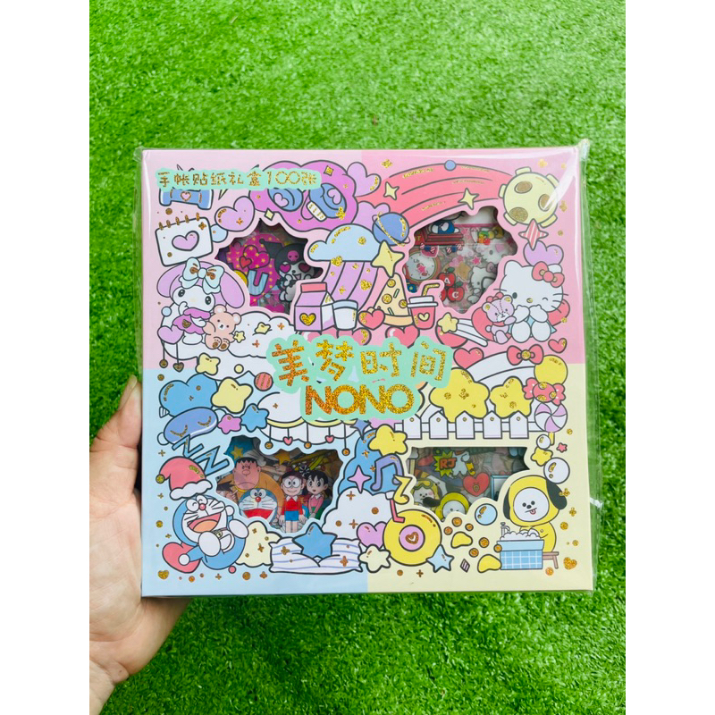 Set 100 tấm (1000 hình) Sticker cute trang trí sồ - hình dán chống nước dán mọi bề mặt - Mẫu mới nhấ
