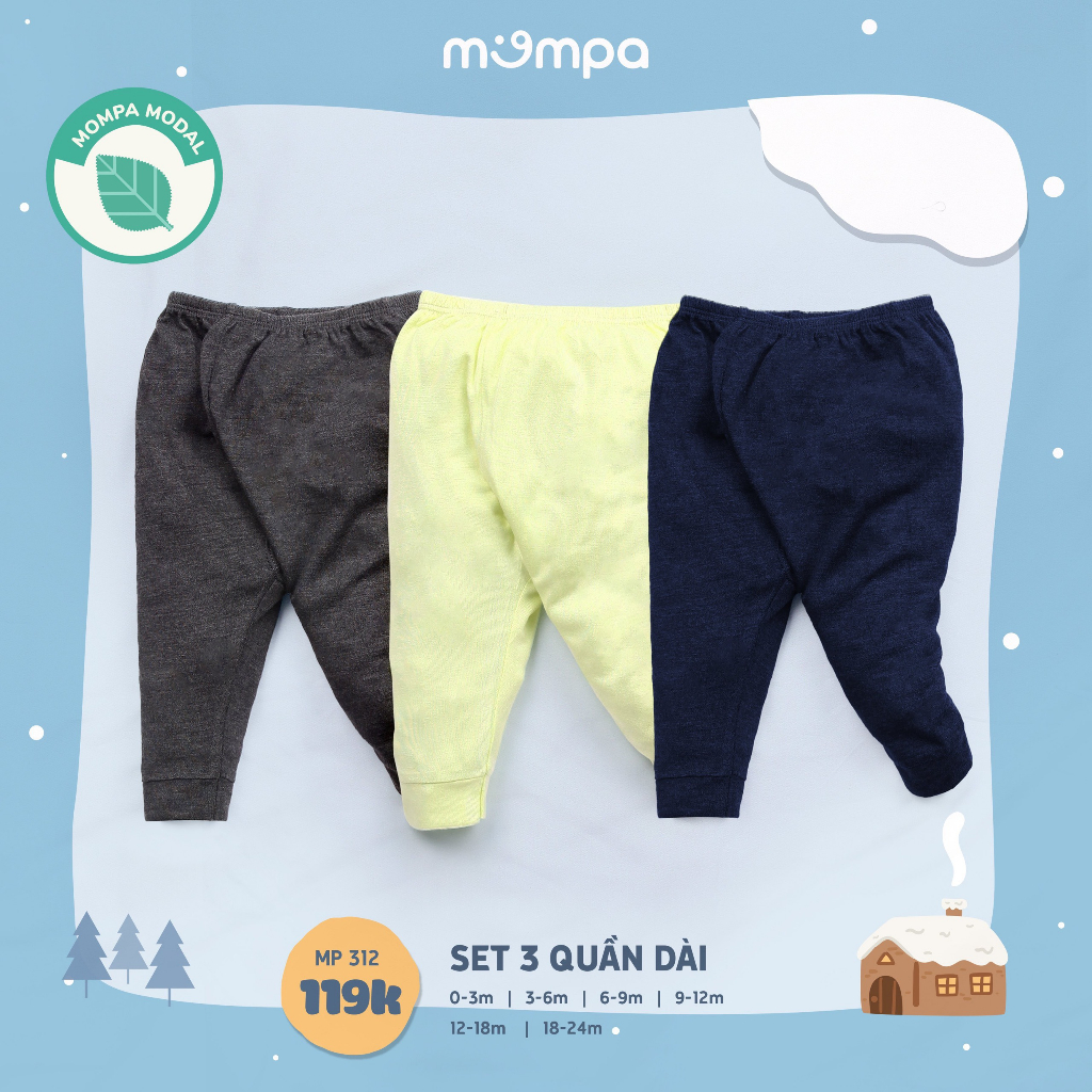 Mompa - Sét 3 quần dài Modal 3 màu MP312