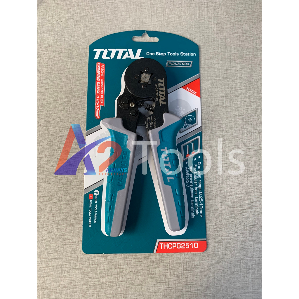 Kìm bấm cos đầu dây cách điện AWG23-7 0.25-10mm Total THCPG2510