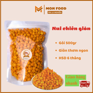 500g nui chiên giòn, nui sấy giòn,hạt sen nui cay sấy