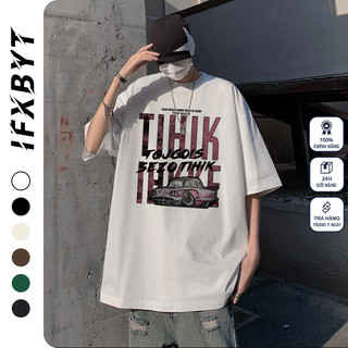 Áo thun unisex IFXBYT Y0326 100% cotton tay lỡ phong cách ulzzang