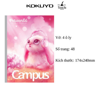 Vở Campus 4 ô ly Pet - 48 trang