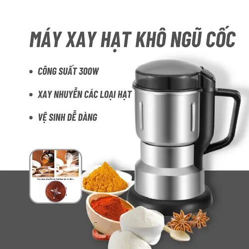 Máy Xay Hạt khô Ngũ cốc Mini Dung tích 440ml Công suất 300W Lưỡi dao 8 cánh nghiền mịn tiện dụng, đa năng, dễ sử dụng