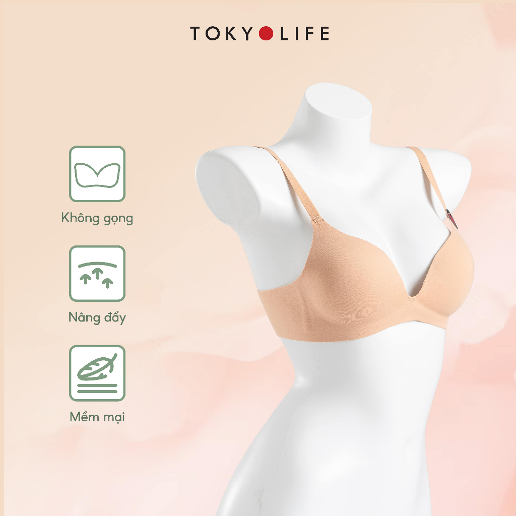 Áo Bra NỮ không gọng nâng ngực siêu nâng ngực êm ái mềm mại thoáng mát sexy TOKYOLIFE S9BRA005K