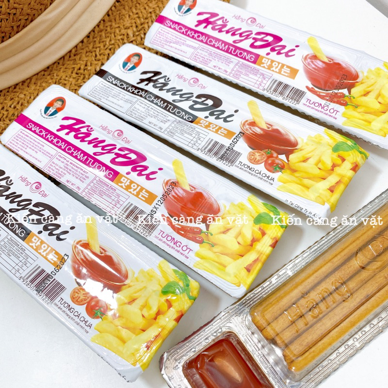 Snack khoai chấm tương Hằng Đại hai vị tương ớt, tương cà