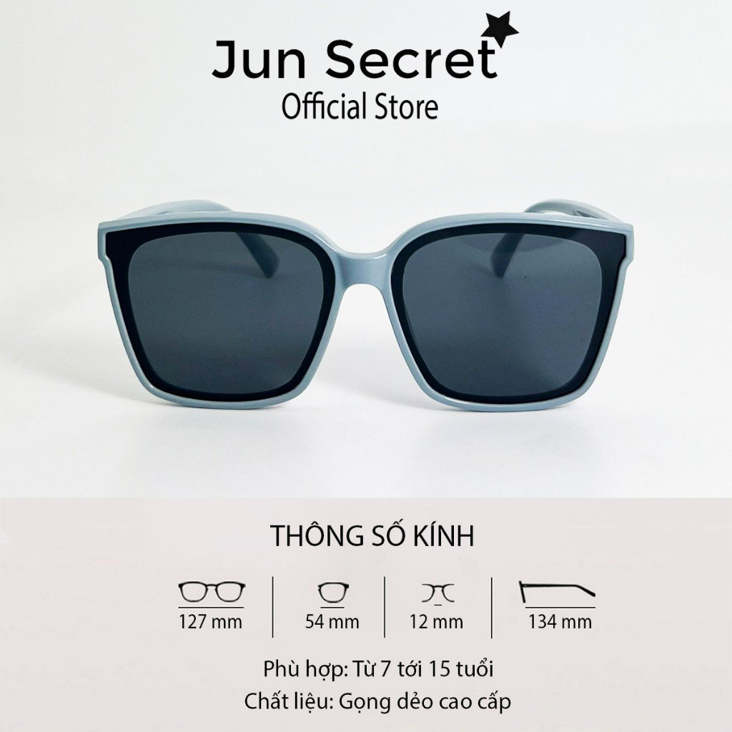 Kính thời trang cho bé Jun Secret gọng dẻo xịn, form to phù hợp cho bé từ 7 đến 15 tuổi JS0016