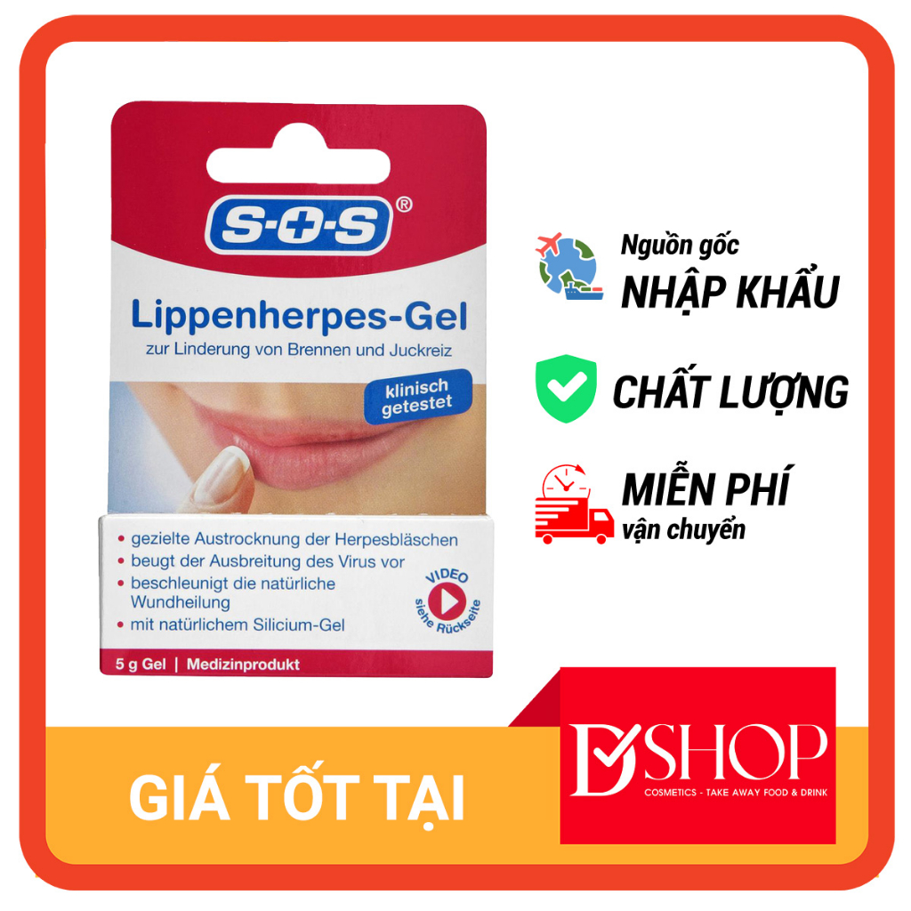 Gel trị bỏng, mụn rộp, khô vùng môi SOS Lippen-Herpes-Gel