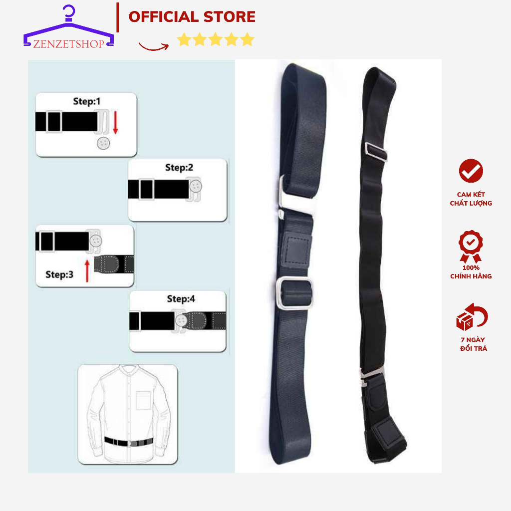 Dây Đai Nịt Giữ Áo Sơ Mi khi Sơ Vin thẳng đẹp có hộp Shirt Stay-dây nịt khít áo sơ mi co giãn cho nam nữ ZEZETSHOP PK02