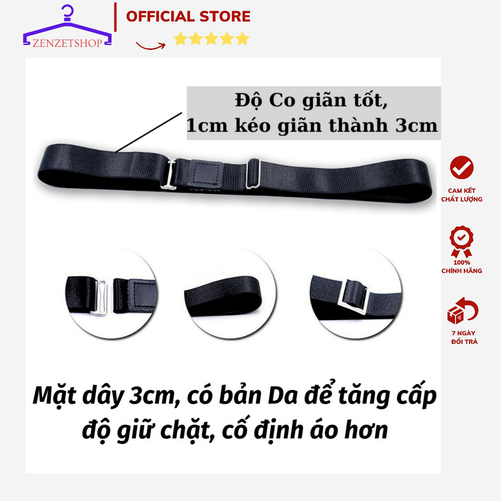 Dây Đai Nịt Giữ Áo Sơ Mi khi Sơ Vin thẳng đẹp có hộp Shirt Stay-dây nịt khít áo sơ mi co giãn cho nam nữ ZEZETSHOP PK02