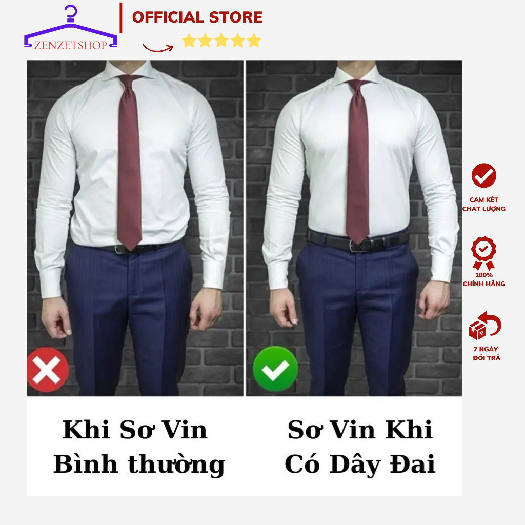 Dây Đai Nịt Giữ Áo Sơ Mi khi Sơ Vin thẳng đẹp có hộp Shirt Stay-dây nịt khít áo sơ mi co giãn cho nam nữ ZEZETSHOP PK02