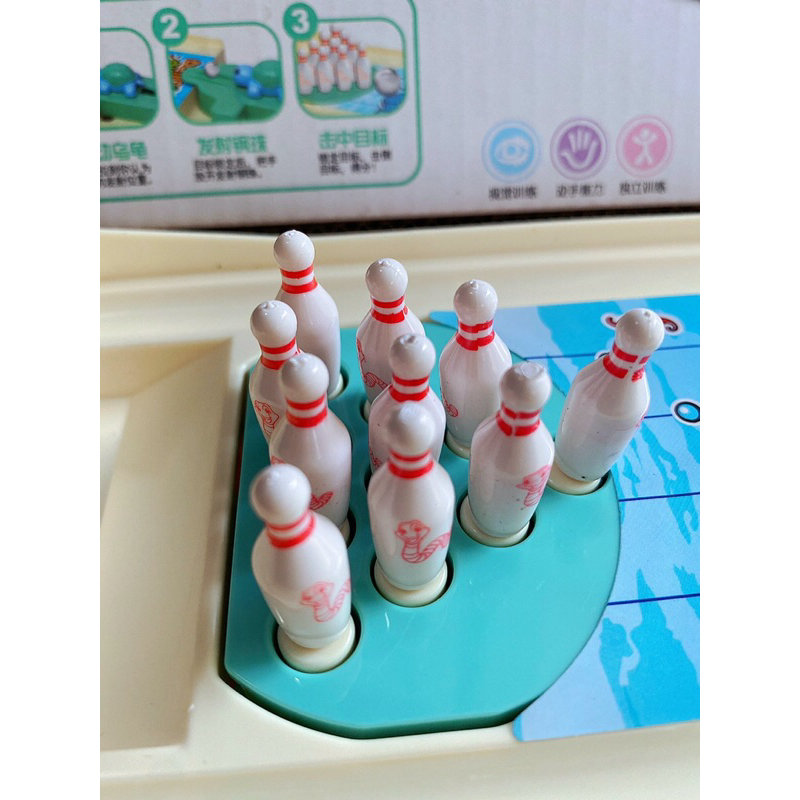 Bộ đồ chơi trẻ em MiNi Bowling rùa bao gồm 1 bàn 10 pin và 2 bóng
