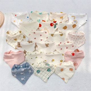 Set 5 yếm tam giác Muslin sợi tre set ngẫu nhiên trai gái