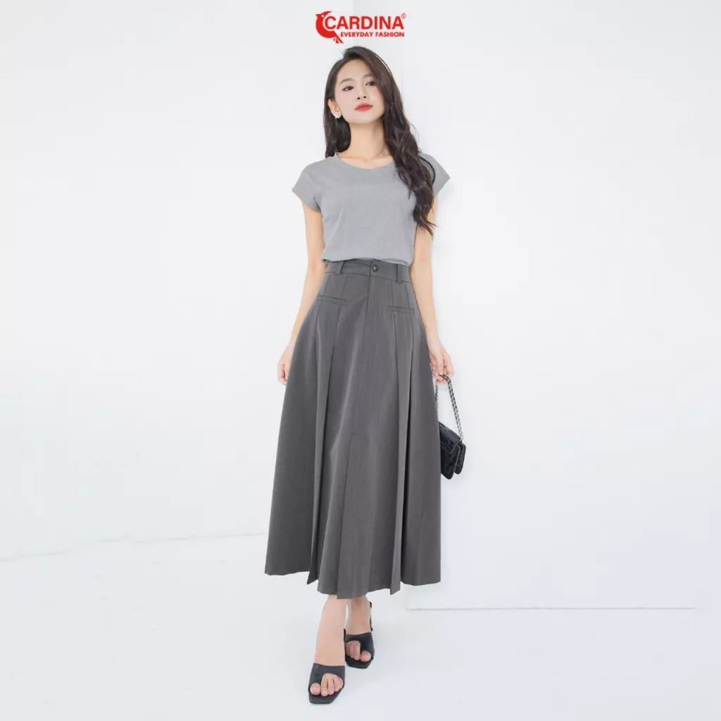 Chân Váy Nữ 𝐂𝐀𝐑𝐃𝐈𝐍𝐀 Chất Tuyết Mưa Hàn Dáng Maxi Xếp Ly Xẻ Trước Thanh Lịch Nữ Tính Phóng Khoáng Màu Đẹp Dễ Phối 3CV10