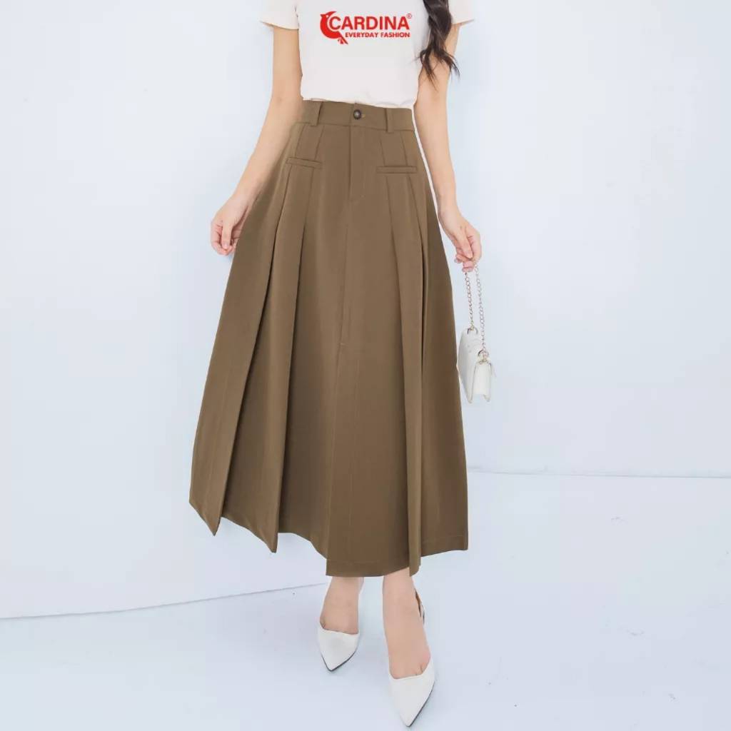 Chân Váy Nữ 𝐂𝐀𝐑𝐃𝐈𝐍𝐀 Chất Tuyết Mưa Hàn Dáng Maxi Xếp Ly Xẻ Trước Thanh Lịch Nữ Tính Phóng Khoáng Màu Đẹp Dễ Phối 3CV10