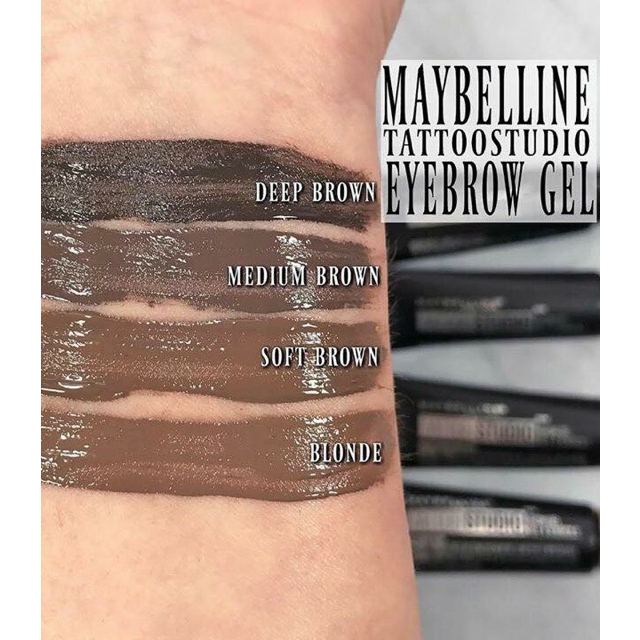 Gel kẻ mày Maybelline Tattoo Studio Brow Gel 2 màu lựa chọn