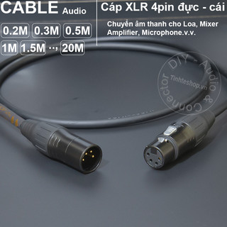 Dây canon 4pin đực sang cái 0.2 đến 40 mét - DIY 4pin XLR male to female microphone signal cable