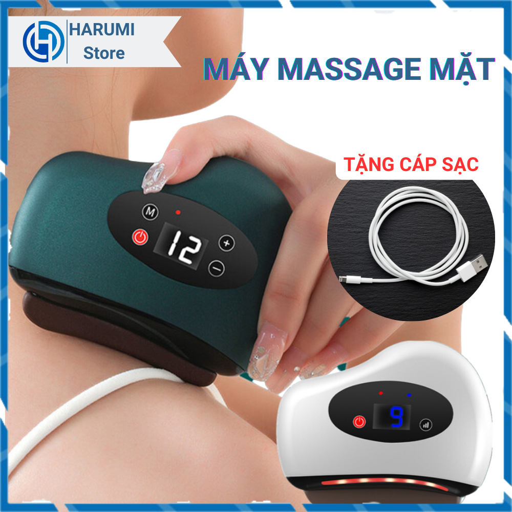 Máy massage cầm tay sạc USB, giúp da căng bóng mịn màng, có 9 chế độ và 12 chế độ massage
