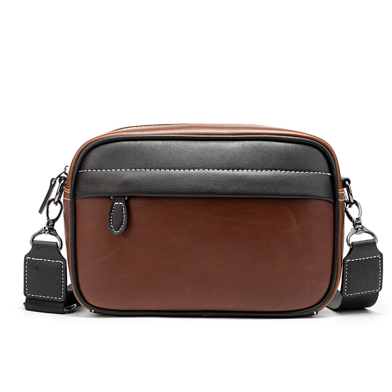 Túi đeo chéo mini unisex nam nữ da cao cấp cá tính thời trang chống nước dây kéo YKK 20 x 15 x 6 cm