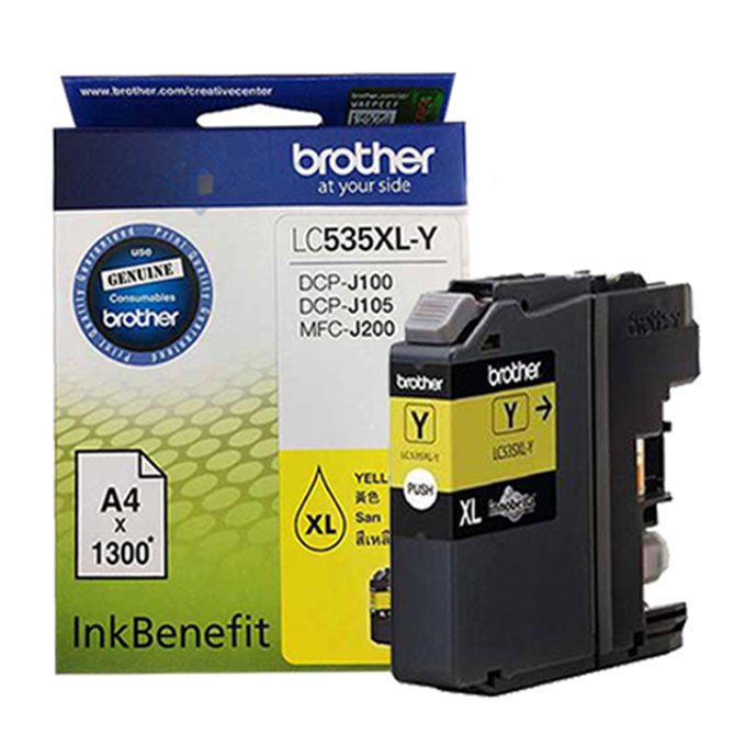 Mực in phun màu brother LC 535XL-Y  Dùng cho máy in brother DCP-J100 / J105 / J200 - Hàng Brother Việt Nam