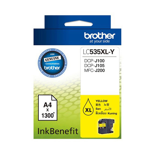 Mực in phun màu brother LC 535XL-Y  Dùng cho máy in brother DCP-J100 / J105 / J200 - Hàng Brother Việt Nam