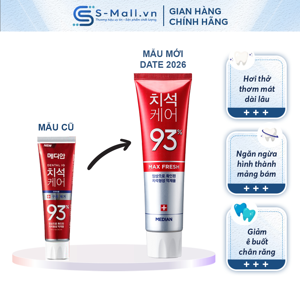 Kem đánh răng Median 93% Hàn Quốc 120g