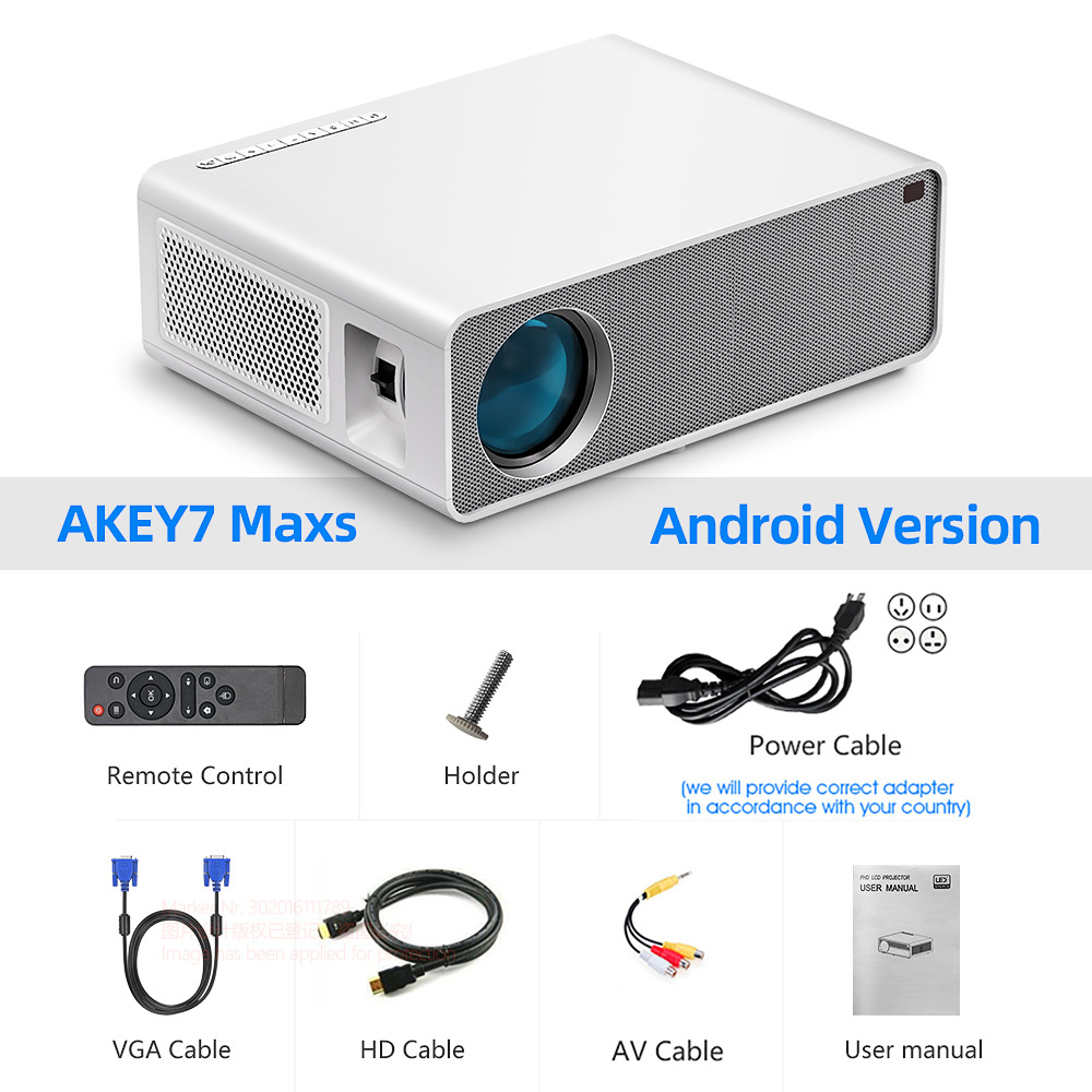 Máy Chiếu Aun Akey7 Max Thế Hệ Thứ 2  Full HD 1080P New 100% Độ Sáng 950 ANSI