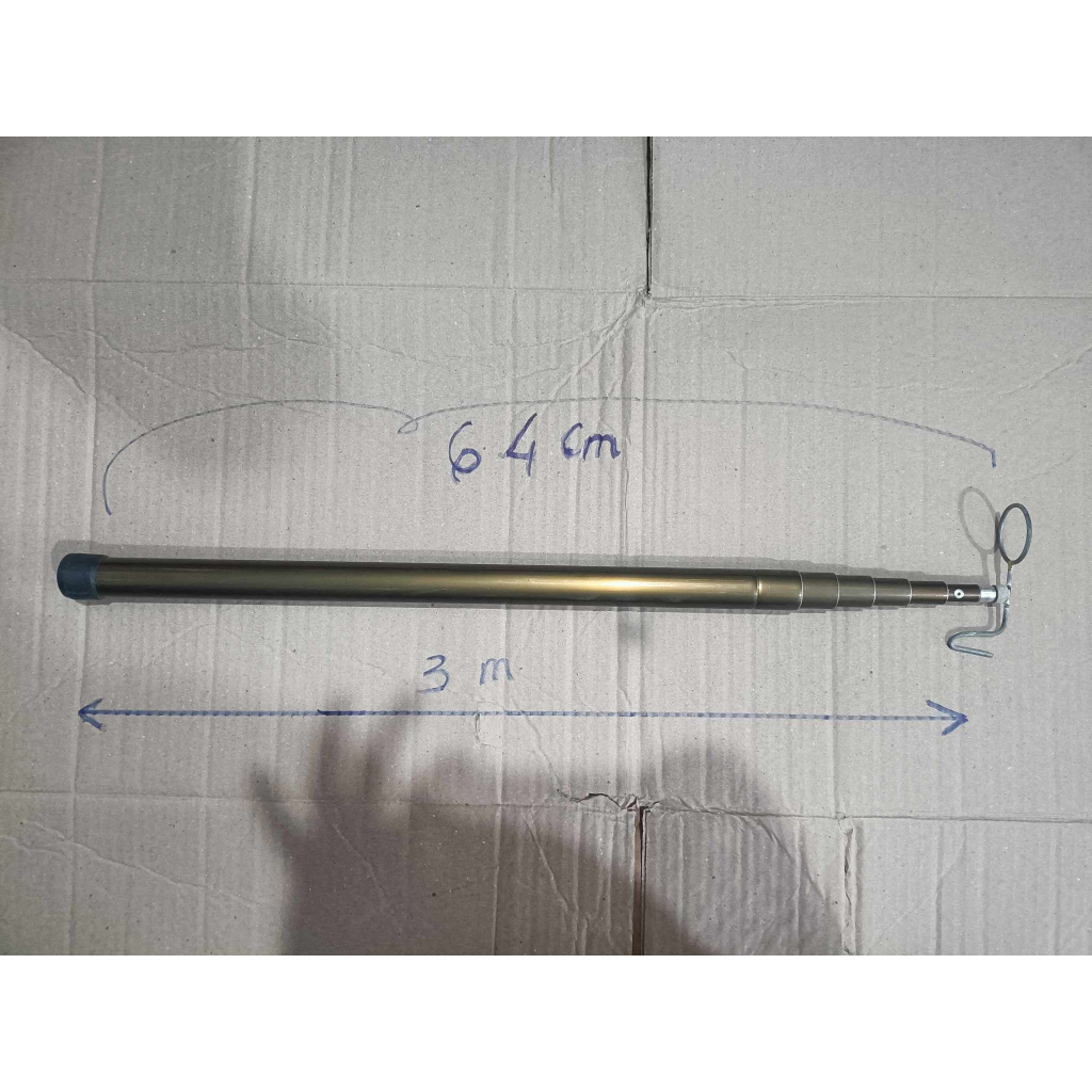 Sào nhôm 3m-4.2m treo chim, dầy 1.2li thu gọn 64cm-78cm không áo.