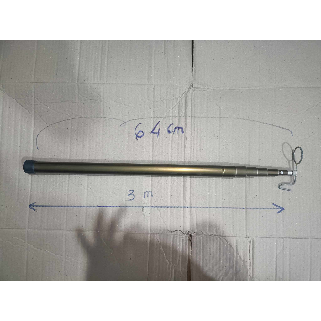 Sào nhôm 3m-4.2m treo chim, dầy 1.2li thu gọn 64cm-78cm không áo.