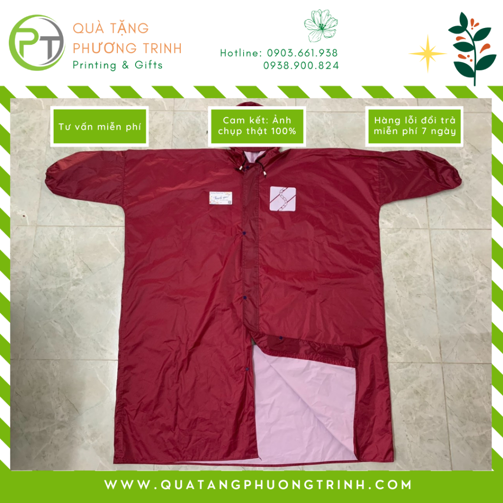 Áo mưa vải dù cao cấp / vải nhựa Rạng Đông in logo Agribank
