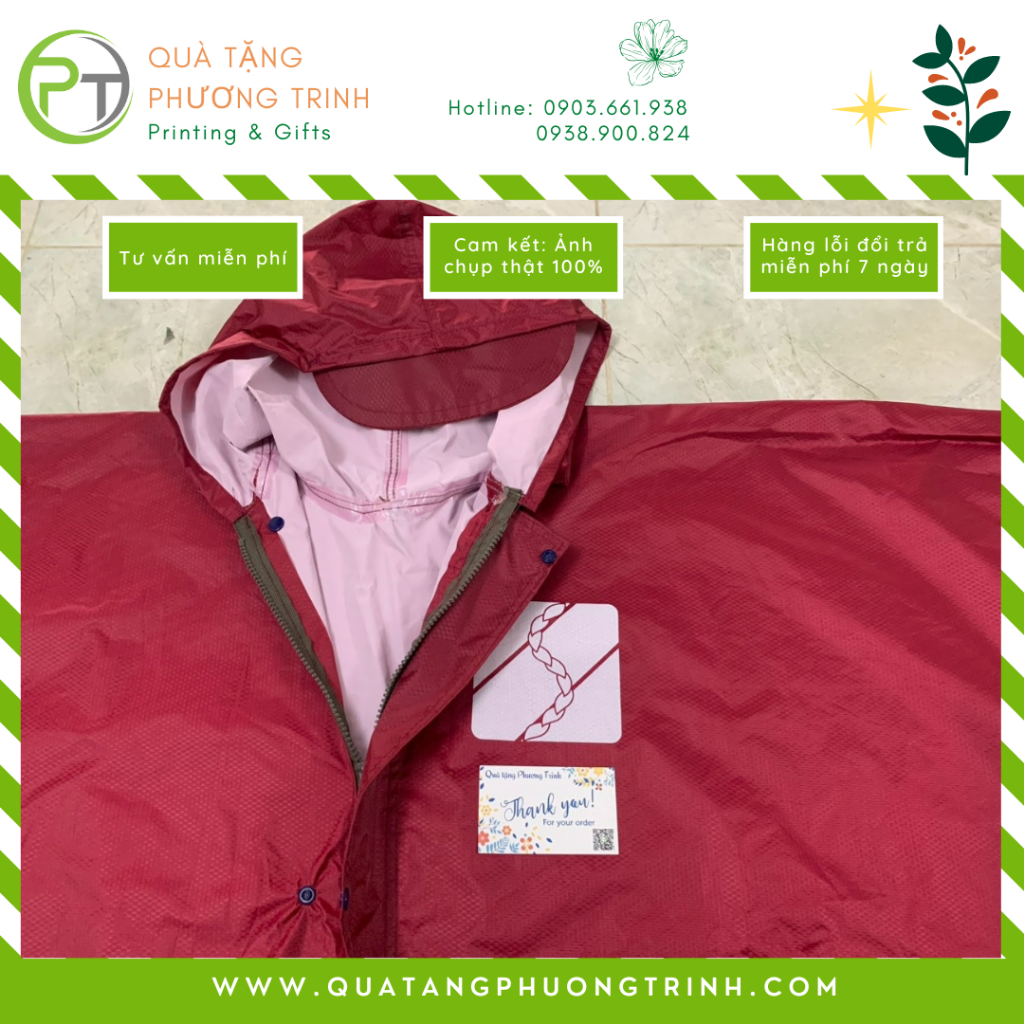 Áo mưa vải dù cao cấp / vải nhựa Rạng Đông in logo Agribank