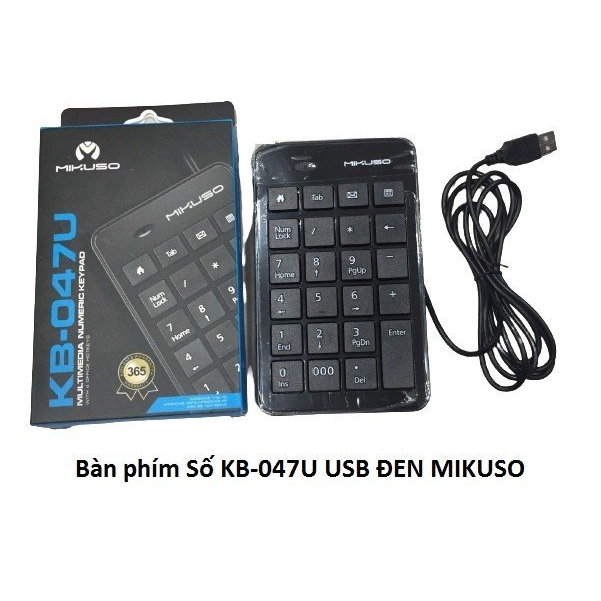 Bàn phím số mini máy tính MIKUSO KB-047U cổng USB có dây-HT