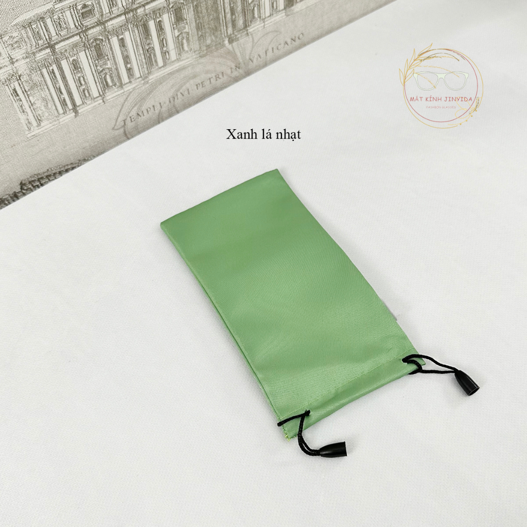 Túi vải đựng kính cận, kính râm màu ngẫu nhiên kèm khăn lau kính chuyên dụng