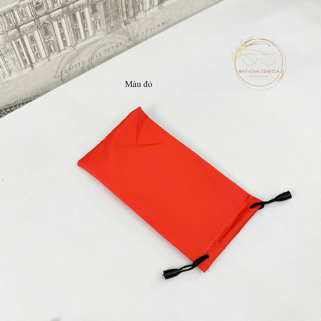 Túi vải đựng kính cận, kính râm màu ngẫu nhiên kèm khăn lau kính chuyên dụng