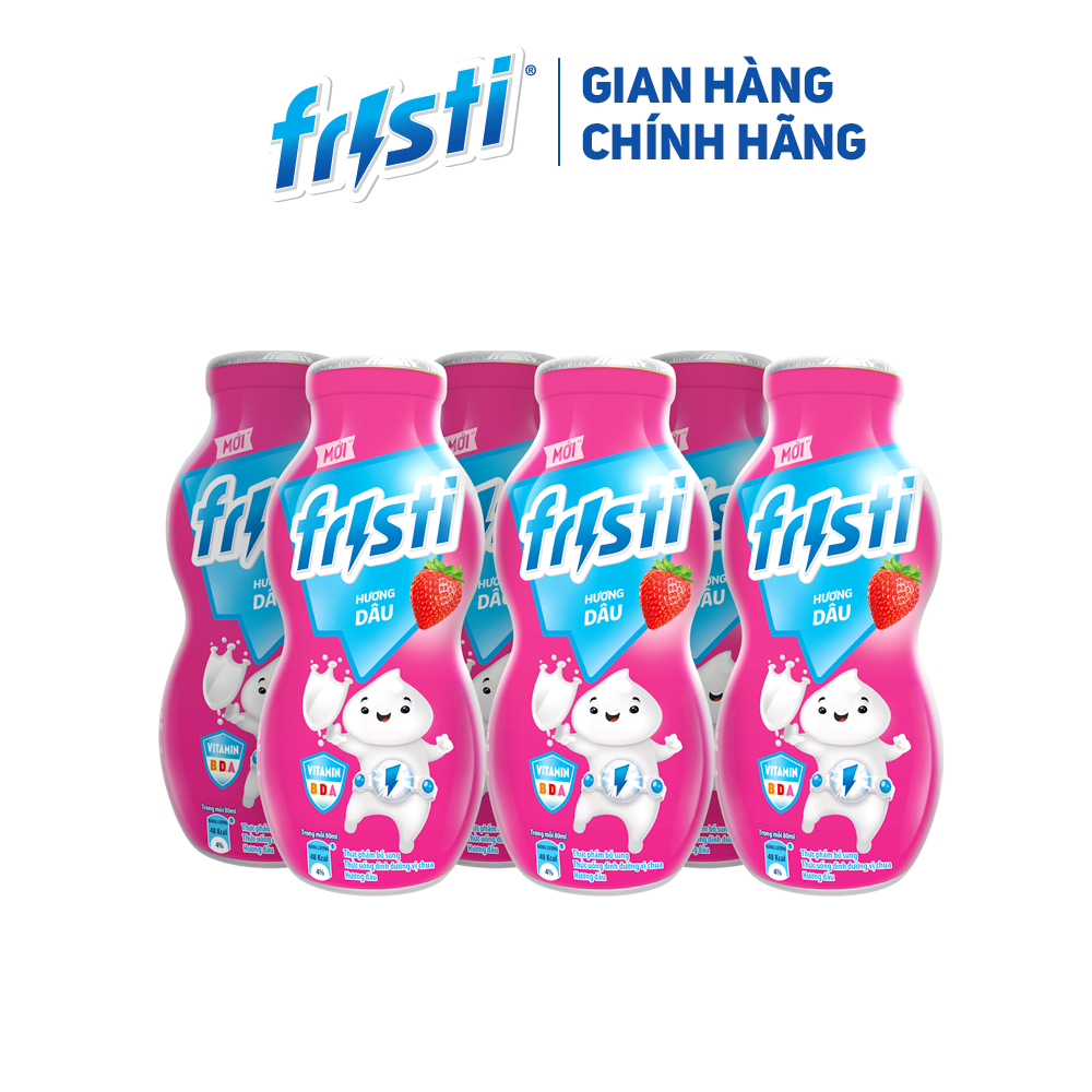 Thùng 48 Chai Sữa chua uống Fristi vị dâu 80ml/chai