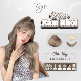 Thuốc nhuộm tóc, thuốc nhuộm tóc màu Xám Khói DYE HAIR, tặng kèm oxy trợ dưỡng và bao tay
