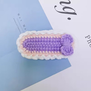 Kẹp tóc màu tím bằng len handmade