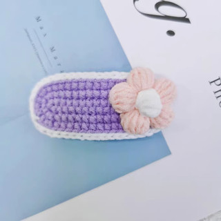 Kẹp tóc màu tím bằng len handmade