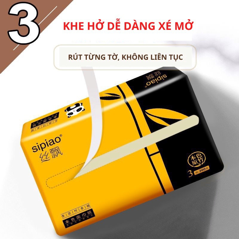 10 gói giấy ăn gấu trúc Sipiao 300 tờ NC24