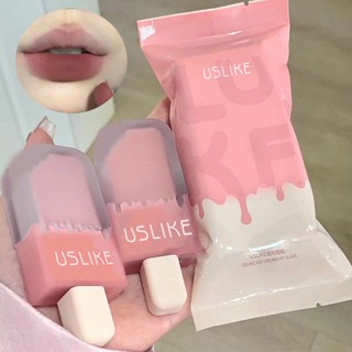 Ranliy✨Son Kem Lì Sáng Tạo Đáng Yêu Matte Velvet Lasting Lipstick,Son kem lì que kem bing chilling