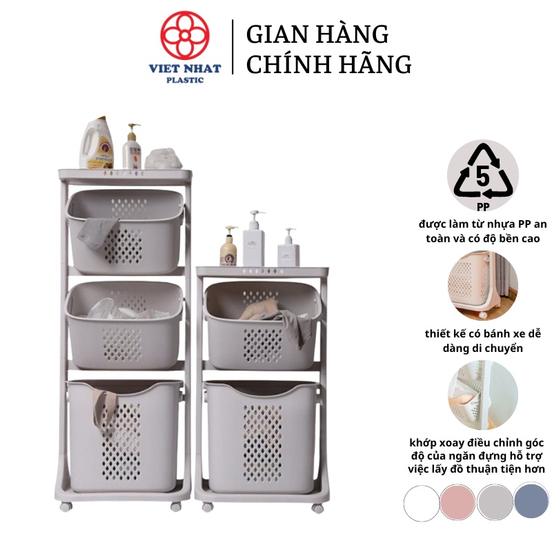 Kệ đựng đồ đa năng có bánh xe 5567 - Việt Nhật Plastic HN