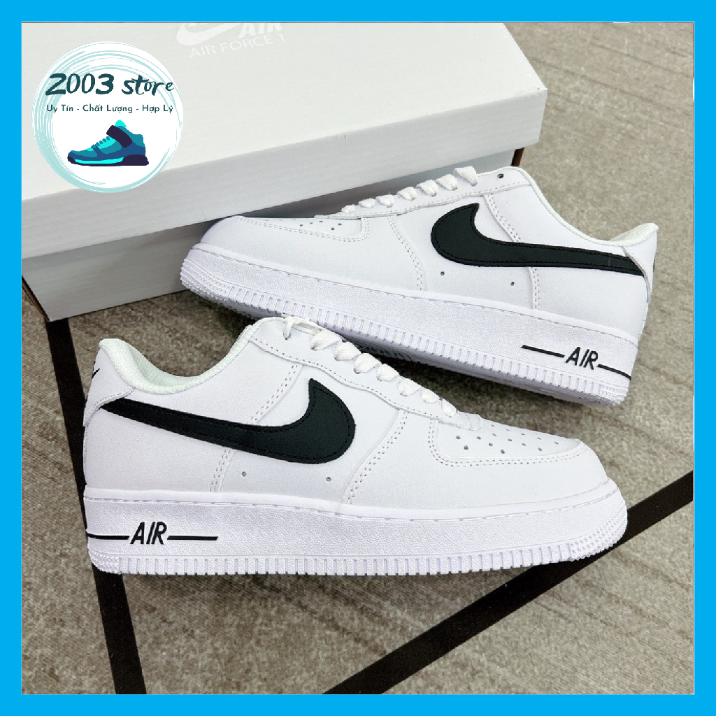 Giày_Nike Air Force 1 vệt đen, giày Af1 White Black bản(1;1) đế Air nam nữ full phụ kiện mới nhất.