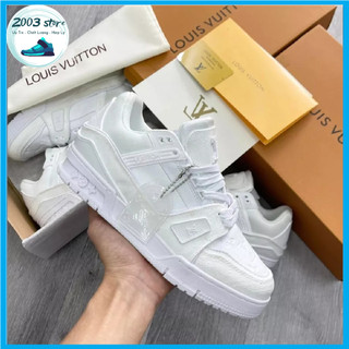 Giày lv louis vuitton trainer trắng , giày sneaker lv thể thao nam nữ hot trend