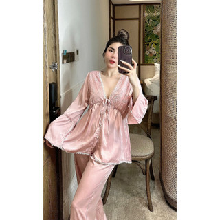 Đồ bộ nữ mặc nhà tiểu thư, pyjama nữ, đồ ngủ nữ lụa satin, hàng xưởng thiết kế may đo