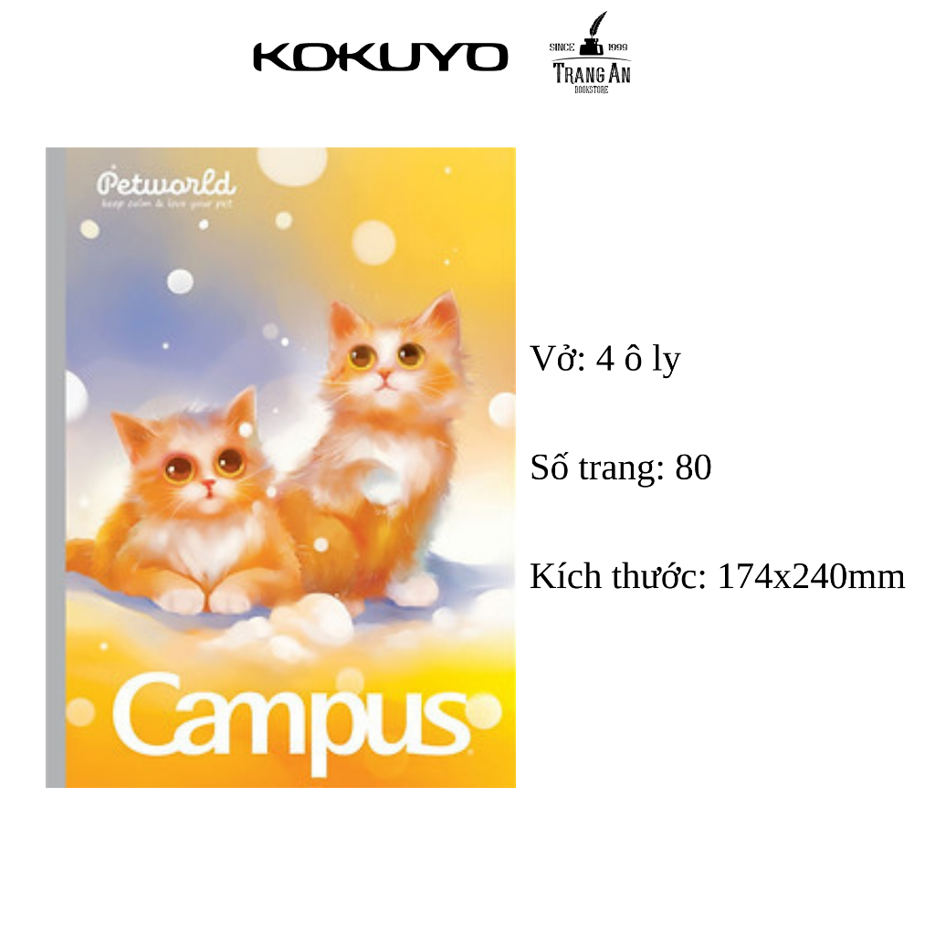 Vở Campus 4 ô ly Pet 80 trang