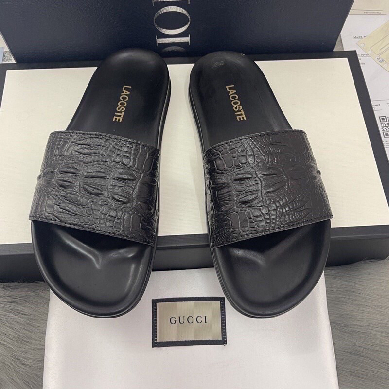 DÉP THỜI TRANG VÂN CÁ SẤU-DÉP DA-DÉP QUAI NGANG