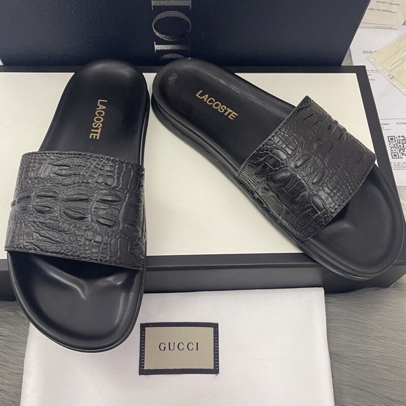 DÉP THỜI TRANG VÂN CÁ SẤU-DÉP DA-DÉP QUAI NGANG